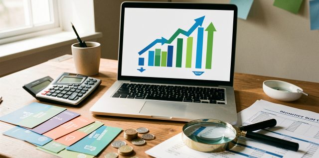 Bureau d’une PME présentant des outils d’analyse financière et marketing pour mesurer la rentabilité des campagnes avant de réduire le budget.